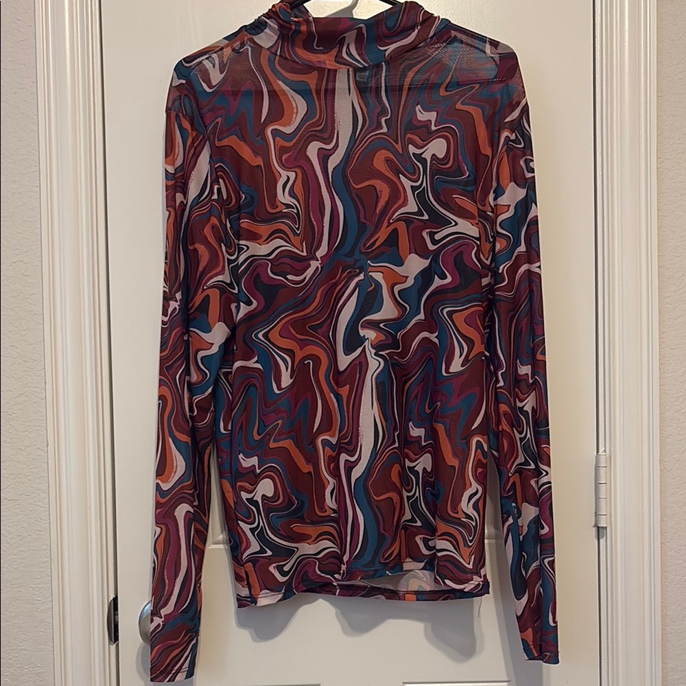 Willow Multicolor Sheer Swirl Top